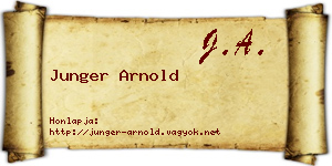 Junger Arnold névjegykártya